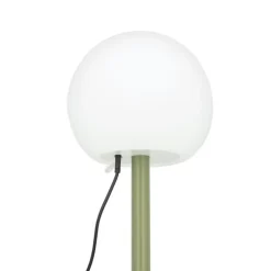 Lampe à poser POP - boule kaki rechargeable en métal LED IP44, 400 lumens, CCT et dimmable, hauteur ajustable