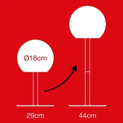 Lampe à poser POP - boule kaki rechargeable en métal LED IP44, 400 lumens, CCT et dimmable, hauteur ajustable