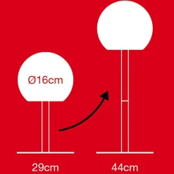 Lampe à poser POP - boule terracota rechargeable en métal LED IP44, 400 lumens, CCT et dimmable, hauteur ajustable