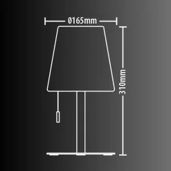 Lampe à poser POP - cône gris rechargeable en métal LED IP44, 400 lumens, CCT et dimmable, hauteur ajustable
