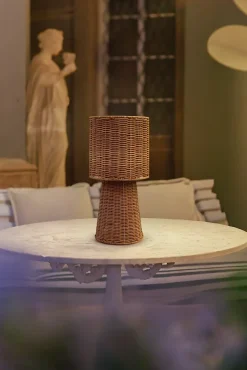 Lampe à poser rechargable en fibres tressées H.38 cm IP54 Newgarden Grace40