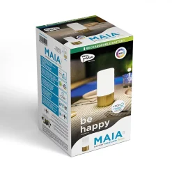 Lampe à poser rechargeable Maia laiton or dimmable RGB IP44 2W Newgarden