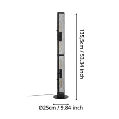 Lampe à poser Redcliff 40W IP20 acier noir Eglo L.135,5 x H.12 cm