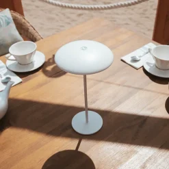 Lampe à poser réglable, rechargeable Sardina 30 métal blanc dimmable IP44 2W Newgarden