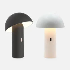 Lampe à poser sans fil nomade à tête orientable noire H 28cm. intérieur / extérieur