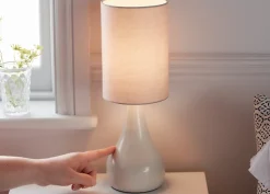Lampe à poser Tertrez E14 IP20 gris clair