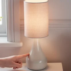 Lampe à poser Tertrez E14 IP20 gris clair