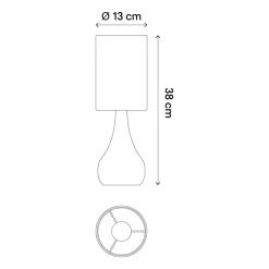 Lampe à poser Tertrez E14 IP20 gris clair