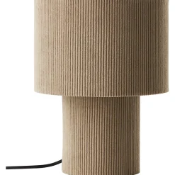 Lampe à poser Tony velours cotelé beige câble tissu noir IP20 E27 25W Ø23 x H.30cm Brilliant
