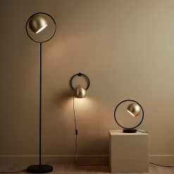 Lampe à poser Toroba E14 IP20 or et noir