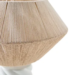 Lampe à poser Twist Maison Paloma – avec pied céramique vert pâle et abat-jour tissé