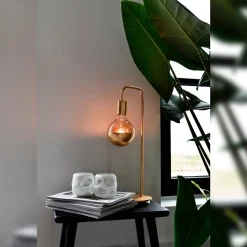 Lampe à poser U-line métal doré E27 H.53cm Calex