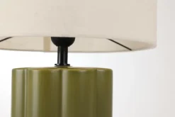 Lampe à poser vert kaki en céramique H.48,5 cm E27 40W, Seynave Chani