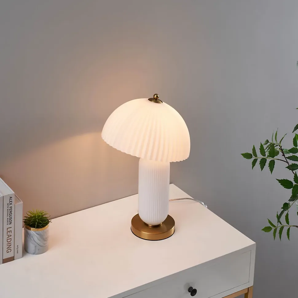 Lampe à poser vintage avec coupole en verre orientable - Adaline