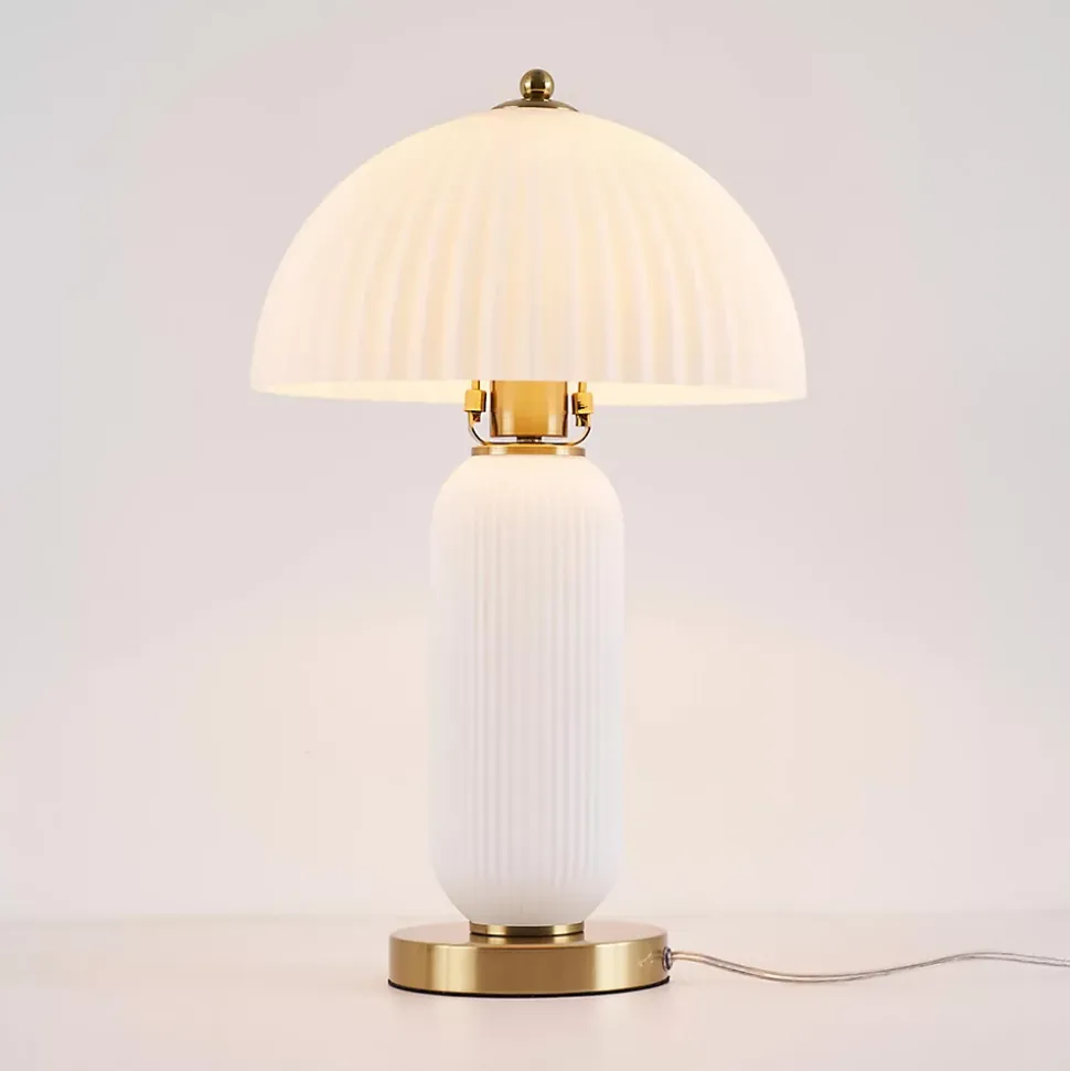 Lampe à poser vintage avec coupole en verre orientable - Adaline