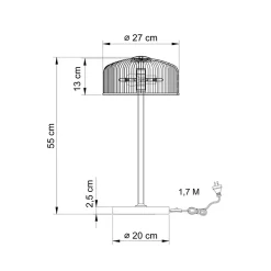Lampe à poser vintage laiton et verre ambré strié - Auréline
