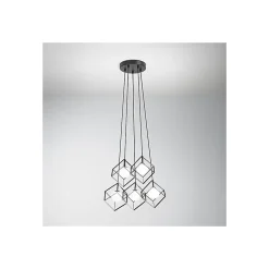 Lampe à suspension CUBE en métal noir mat Perenz 5 lampes G9