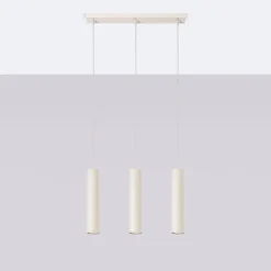 Lampe à suspension en acier 3 ampoules 4000K - 45x6x98cm Sollux