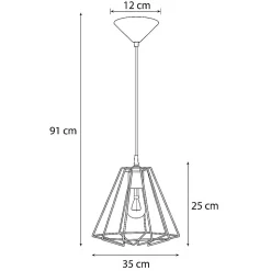 Lampe à suspension en acier 1 lampes 35x35x91cm Sollux