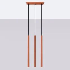 Lampe à suspension en acier 3 ampoules 3000K - 30x5x94cm Sollux