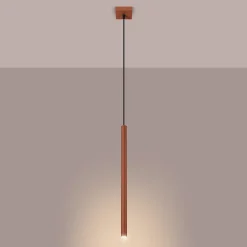 Lampe à suspension en acier 1 ampoule 3000K - 8x8x114cm Sollux