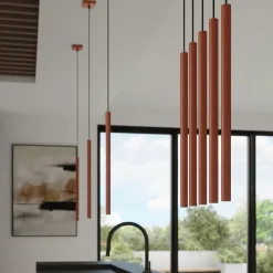 Lampe à suspension en acier 1 ampoule 3000K - 8x8x114cm Sollux