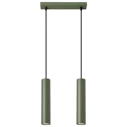 Lampe à suspension en acier 2 ampoules 3000K - 30x6x105cm Sollux