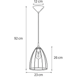 Lampe à suspension en acier 1 lampes 23x23x92cm Sollux