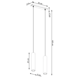 Lampe à suspension en acier 2 lampes 30x6x105cm Sollux