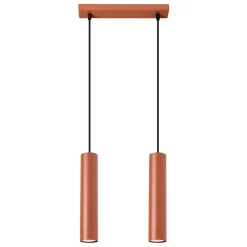 Lampe à suspension en acier 2 ampoules 3000K - 30x6x105cm Sollux