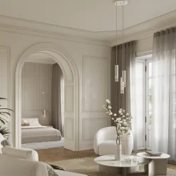 Lampe à suspension en acier 2 lampes 33x6x125cm Sollux