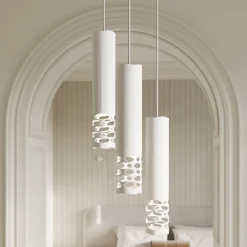 Lampe à suspension en acier 2 lampes 33x6x125cm Sollux