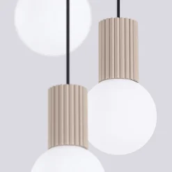 Lampe à suspension en aluminium/verre 3 lampes 25x25x125cm Sollux