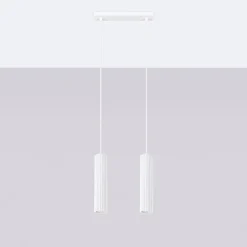 Lampe à suspension en aluminium 2 ampoules 4000K - 30x6.5x90cm Sollux