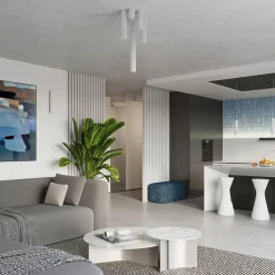 Lampe à suspension en aluminium 2 ampoules 4000K - 30x6.5x90cm Sollux