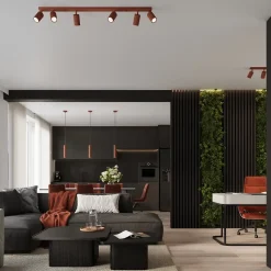 Lampe à suspension en aluminium 1 ampoule 4000K - 8x8x118cm Sollux