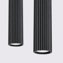 Lampe à suspension en aluminium 2 ampoules 3000K - 30x6.5x90cm Sollux