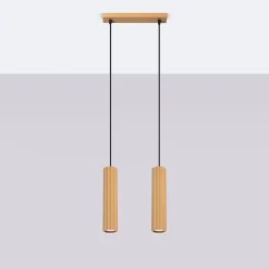 Lampe à suspension en aluminium 2 lampes 30x6.5x90cm Sollux