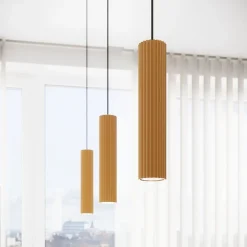 Lampe à suspension en aluminium 2 lampes 30x6.5x90cm Sollux