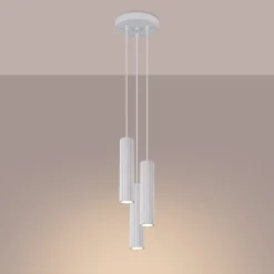 Lampe à suspension en aluminium 3 ampoules 4000K - 19.5x19.5x108cm Sollux