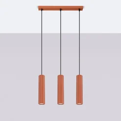 Lampe à suspension en aluminium 3 lampes 45x6.5x98cm Sollux