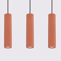 Lampe à suspension en aluminium 3 lampes 45x6.5x98cm Sollux