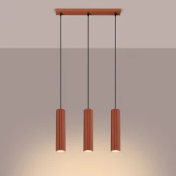 Lampe à suspension en aluminium 3 lampes 45x6.5x98cm Sollux