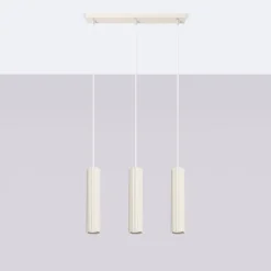 Lampe à suspension en aluminium 3 ampoules 4000K - 45x6.5x98cm Sollux