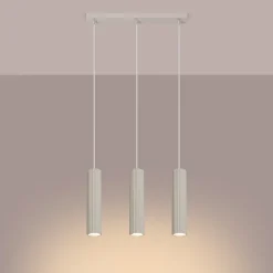 Lampe à suspension en aluminium 3 ampoules 4000K - 45x6.5x98cm Sollux