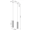Lampe à suspension en aluminium 2 lampes 30x6.5x90cm Sollux