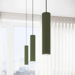 Lampe à suspension en aluminium 1 ampoule 3000K - 8x8x118cm Sollux