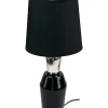 Lampe a poser ceramique tissu noir et argent Luminaire chevet LED chambre salon