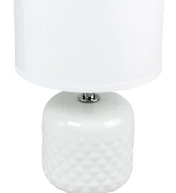 Lampe a poser pied en ceramique abat jour coton blanc deco ananas