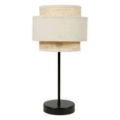 Lampe abat-jour papier rotin 3 niveaux beige